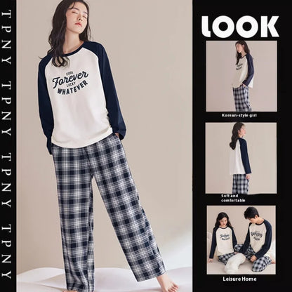 Frühling und Herbst Neue Damen Ins Stil Pyjamas Homewear Set Cartoon Mädchen Lange Ärmeln Lange Hosen Koreanische Pyjamas Homewear set.