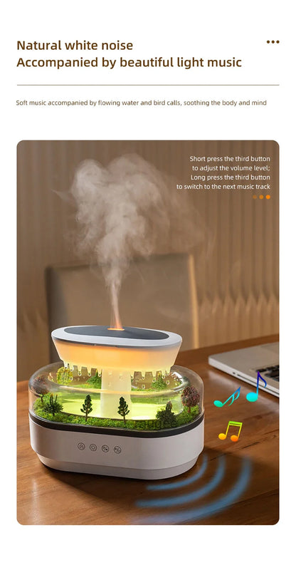 New Aroma Humidifier Raindrop Air Humidifier Colorful Atmosphere Light White Noise Music Essemtial Home Oil Fragrance Diffuser.