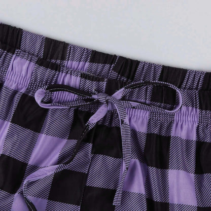 Frauen Weihnachten Pyjama Hosen Herbst Winter Plaid Gedruckt Hosen Mode Lässig Breite Bein Hosen Kleidung Streetwear