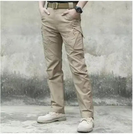Black Camo Cargo Pants Outdoor Multi-pocket Ripstop Waterproof Trousers Male Autumn Wear-resistant Training Fishing Work Pant.