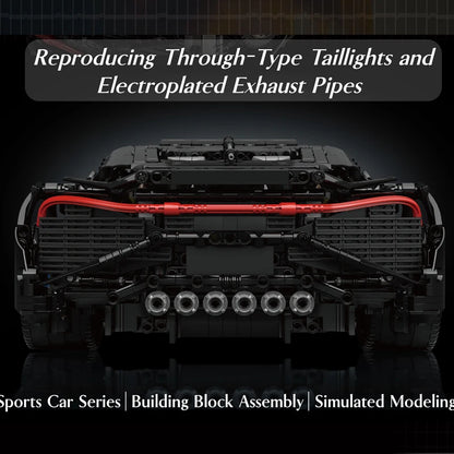 Mould King 13163 Technical Car Building Block The Remote Control La Voiture Noire Sport Car Model Toys Kids Christmas Gifts.