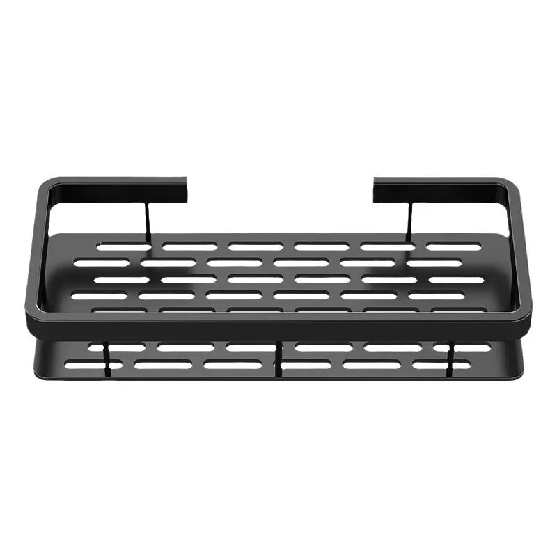 Badezimmerregale, schwarz, rostfrei, Wandmontage, nicht stanzbar, Aufbewahrungsregal, WC, Bad, Waschbecken, Wand-Badezimmerregale