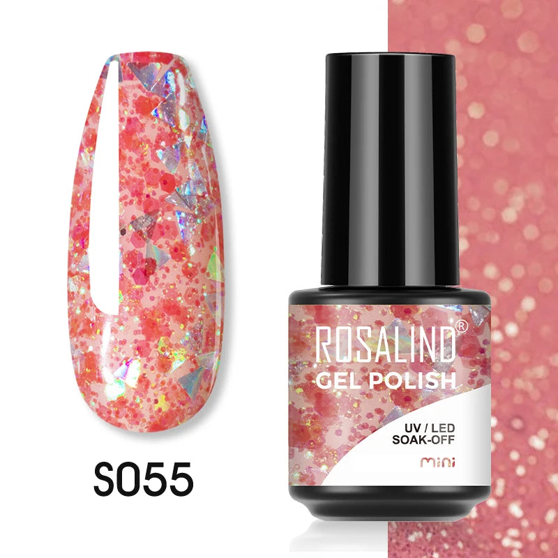 ROSALIND Red Series UV Nail Gel Hybrid Varnish Semi Permanent For Manicure Art Nail Polish Matt Base Top Coat Gel Nail Polish