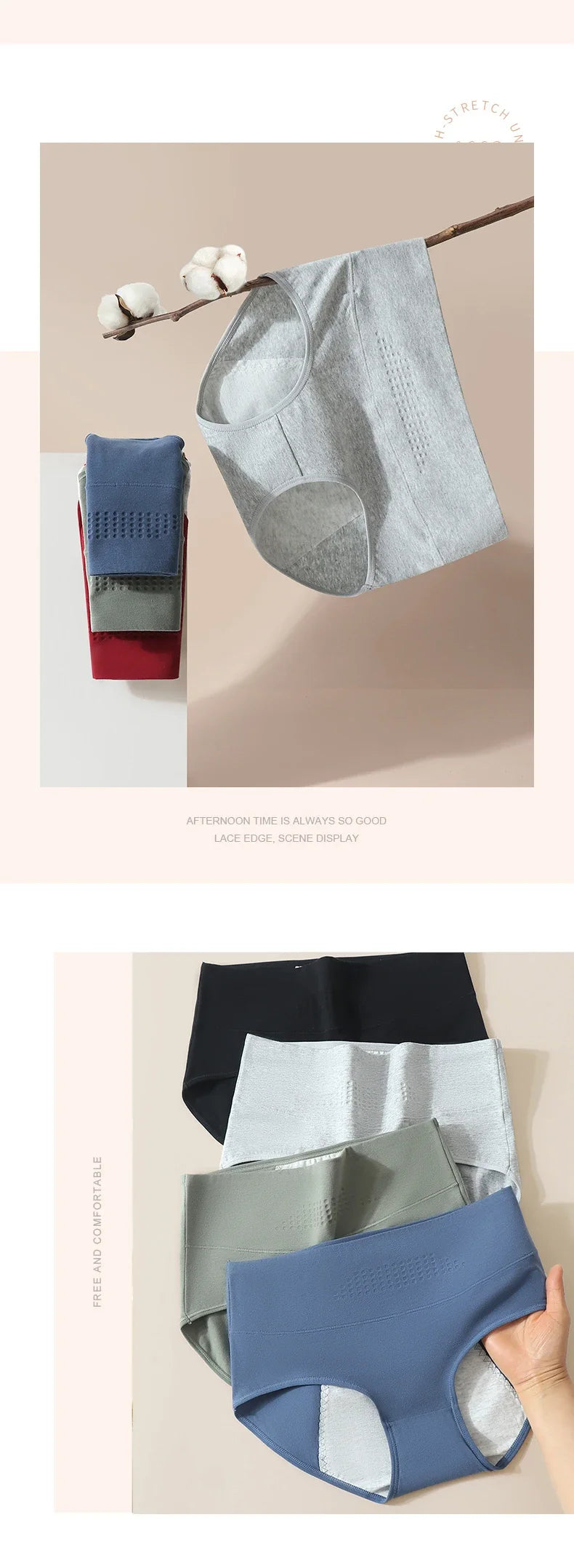 High Waist Period Underwear for Women Leakproof Cotton Menstrual Panties Plus Size 4XL Anti-Odor Absorbent Physiological Briefs.