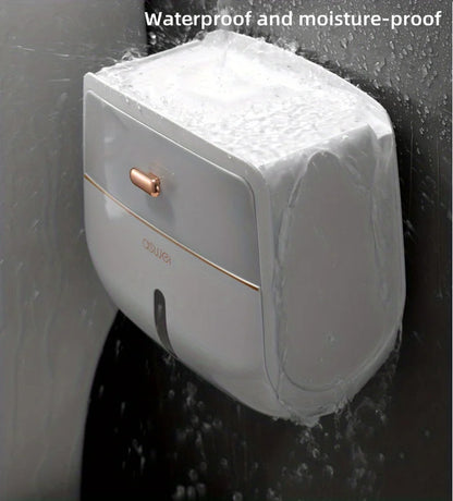 1 Stück Toilettenpapierhalter ohne Bohren, Badezimmer-Organizer |   Selbstklebende Wandhalterung für Taschentücher/Tücher, Badezimmer-Taschentuchabgabe