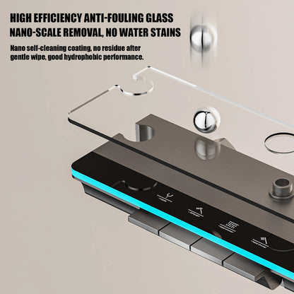 Digital Thermostatic Shower System with Smart Temperature Memory, Easy to Install LED Rain Shower & Brass Faucet Set