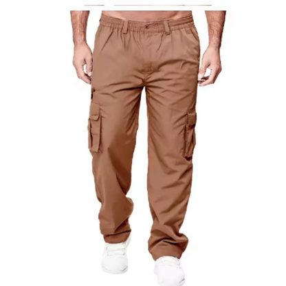 Men's Cargo Pants Sweatpants Outdoor Loose Straight Long Trousers Summer Casual Multi-Pocket Durable Workwear Male Trousers.