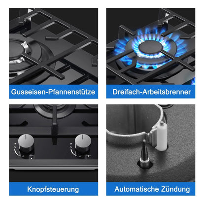 TopStrong 2 Burner Ceramic Glass Built-in Stove Natural Gas Propane Gas hob EUGCT-B02.