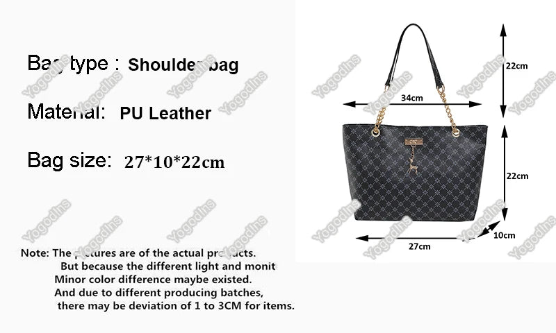 New Presbyopia Handbag Texture Soft Leather Large Capacity Tote Women Bag With Hanging Accessories Shoulder Bag.