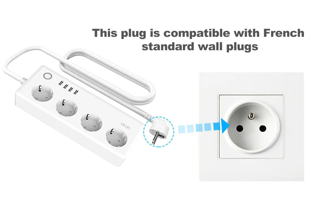 LELLKI Zigbee Power Streifen Tuya Smart Life Schalter Stecker Steckdose Zigbee2mqtt Verlängerungskabel 1,8 Mit Alexa SmartThings.