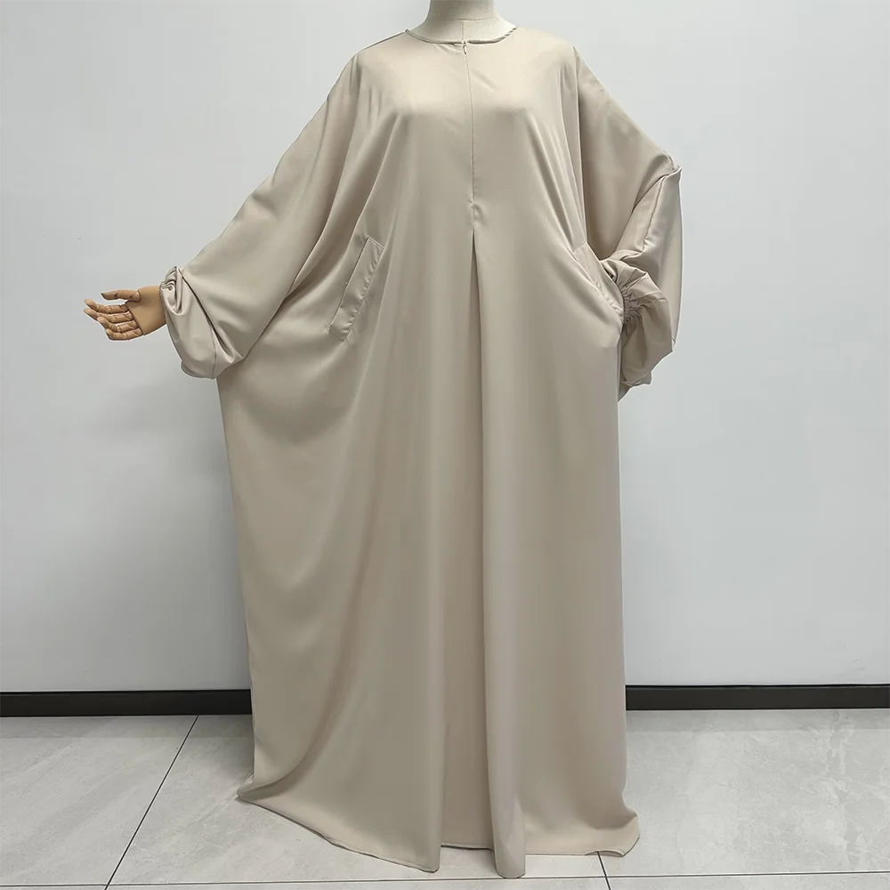Butterfly Abaya with Pockets Front Zipper Breastfeeding Friendly Eid Ramadan Islamic Muslim Women Modest Dress Prayer Nida Abaya.