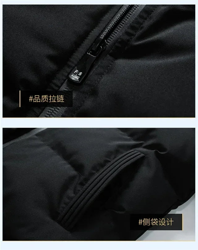 Men's cotton warm jacket - 2025 winter fashion trend - Short warm men's jacket - Thick and casual warm jacket - Men's trench coa.