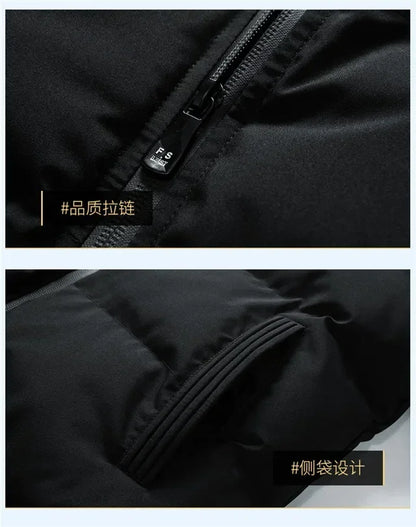 Men's cotton warm jacket - 2025 winter fashion trend - Short warm men's jacket - Thick and casual warm jacket - Men's trench coa.