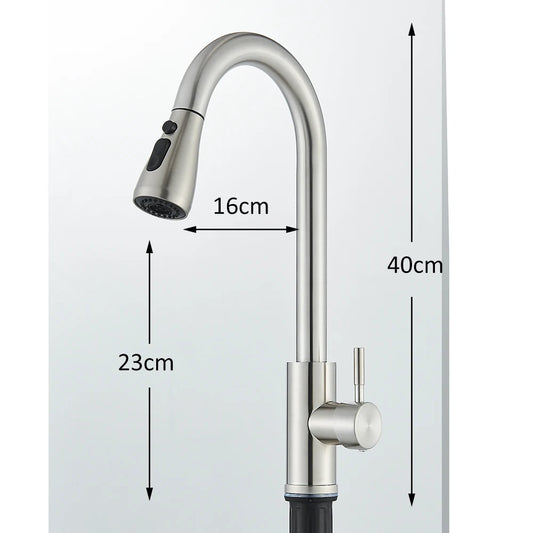 Kitchen Faucet Brushed Nickel Hot and Cold Water Faucet Kitchen Sink Faucet Pull-out Sprayer For Kitchen Sink Faucet