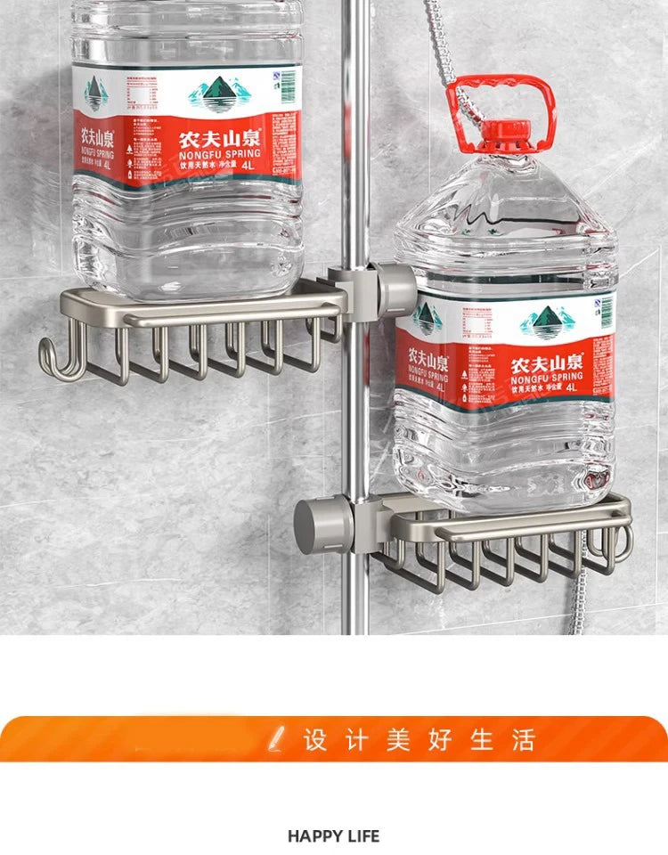 Nicht perforiertes mehrschichtiges Lagerregal für das Badezimmer. Badezimmerregal. Toilettenraum-Duschregal aus Aluminium