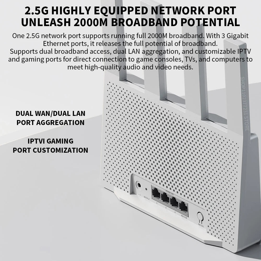 2024 Xiaomi Router BE3600 WiFi7 2.4/5GHz Duan Bands 160Mhz 3570Mbps Mesh Networking Gaming Acceleration 2.5G Ethernet Port.