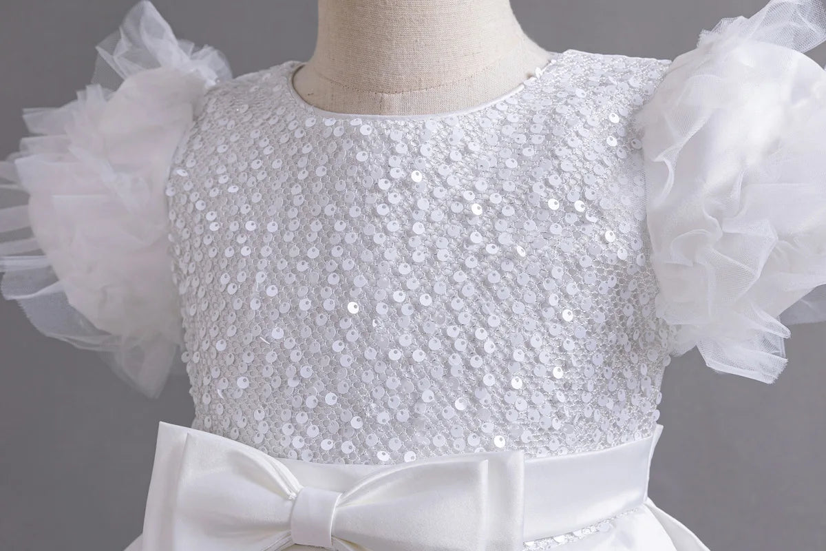 Hetiso Mädchen Pailletten Prinzessin Kleid flauschige Tutu Ärmel Geburtstags feier Leistung Hochzeit Ballkleid Kinder Kleider 3 6 8 10 Jahre.