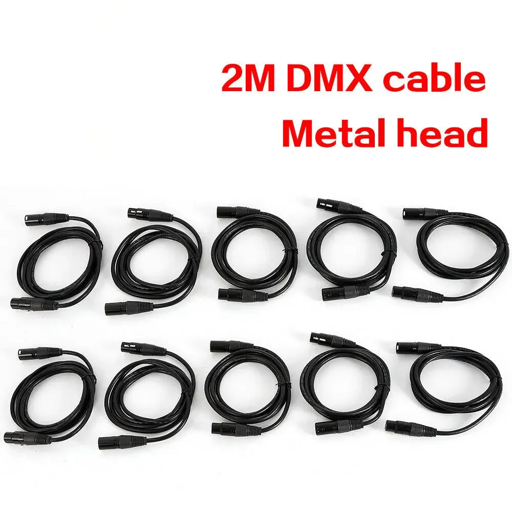 10pcs 2m DMX Cable 3-Pin XLR Wire For Various Stage Light Moving Head Light Preventt Transmission Interferences Of Digital Audio.