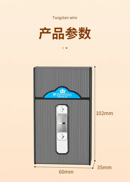 20 Whole Pack Cigarettes Dual Arc USB Charging Lighter Outdoor Moisture-proof And Waterproof 2 in 1 Electronic Lighters Smoking.