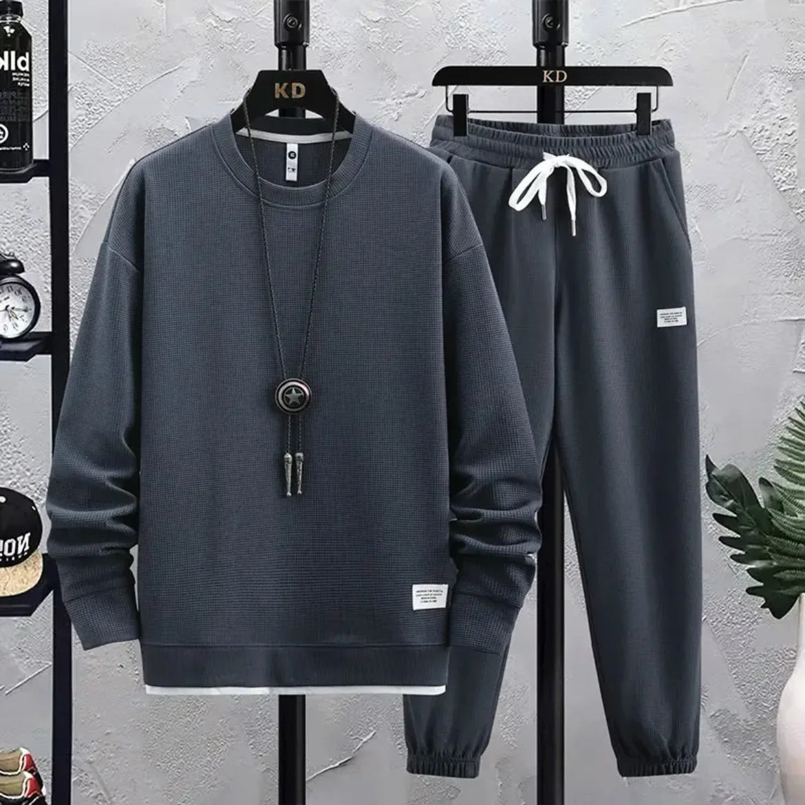 Loose Men's Long Sleeve Hoodie And Pants Set Spring Autumn New Style Casual Sports Youth Loose Fit Male Fashion Outfit.
