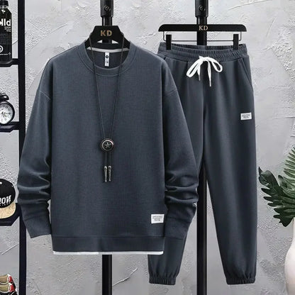 Loose Men's Long Sleeve Hoodie And Pants Set Spring Autumn New Style Casual Sports Youth Loose Fit Male Fashion Outfit.
