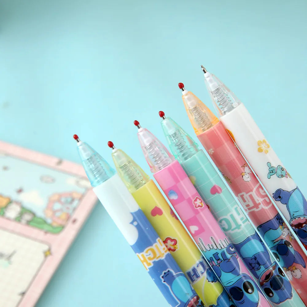 Disney Stitch 48 Stück Gelstift 0,5 mm Schwarz Neue Cartoon Hochwertige süße Studenten lernen Schreibwaren Bürobedarf Geburtstagsgeschenk.