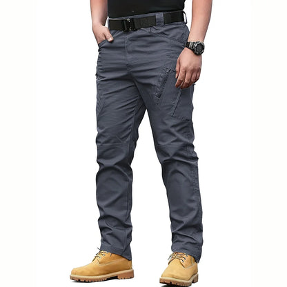 Men's multifunctional pocket tactical pants, wear-resistant Cargo Pants, water repellent, suitable for hiking and outdoor work.