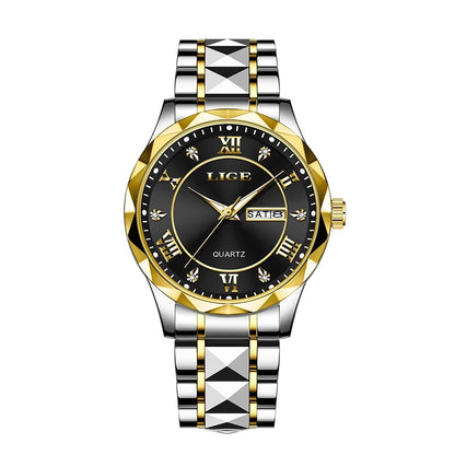 LIGE 2025 brand luxury women's watches waterproof luminous date day Ladies Watch stainless steel quartz watches for women reloj