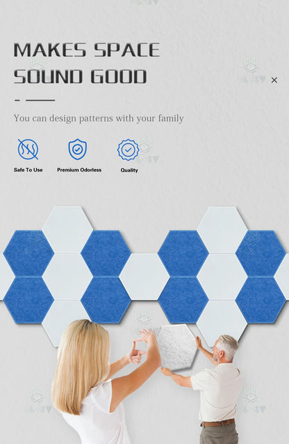 Sound Absorbing Wall Panels Hexagon 6 Pcs Bedroom Acoustic Insulation Sound-absorbing Panels Decor Acoustic Absorption Panel