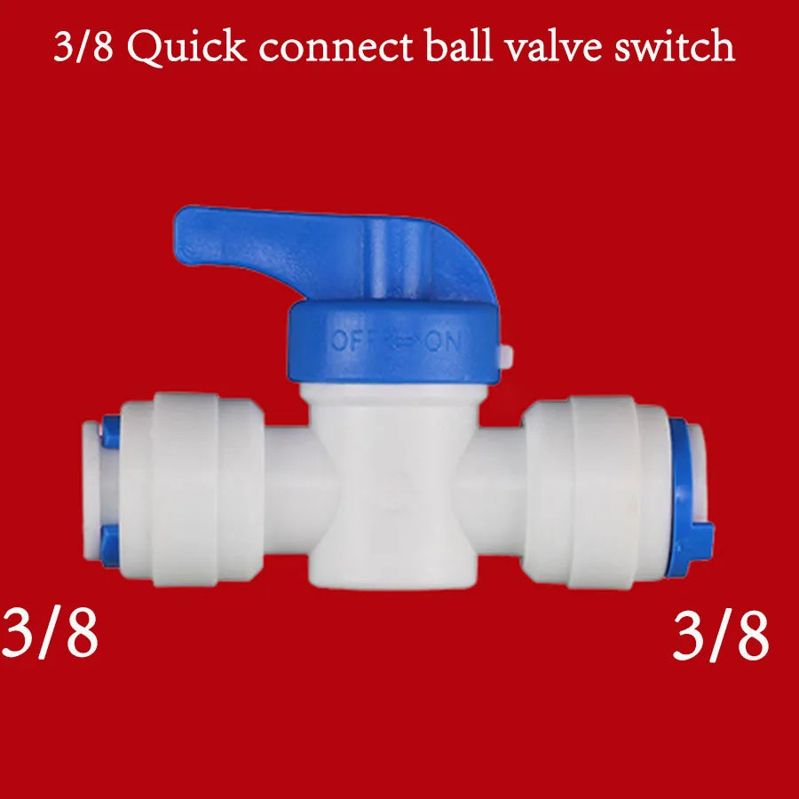 Water Purifier Accessories 1/4" 3/8" OD Hose To 1/4" 3/8" 1/2" Aquarium Quick Fitting RO Water Plastic Pipe Coupling Connector