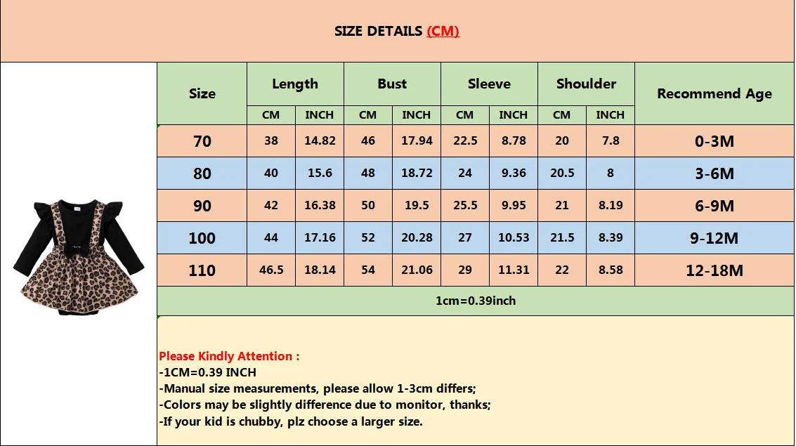 Neugeborene Stram pler Kleid Langarm Leopard Kleider mit Schleife Frühling & Herbst Stram pler Kleidung für Kleinkinder 0-18 Monate.