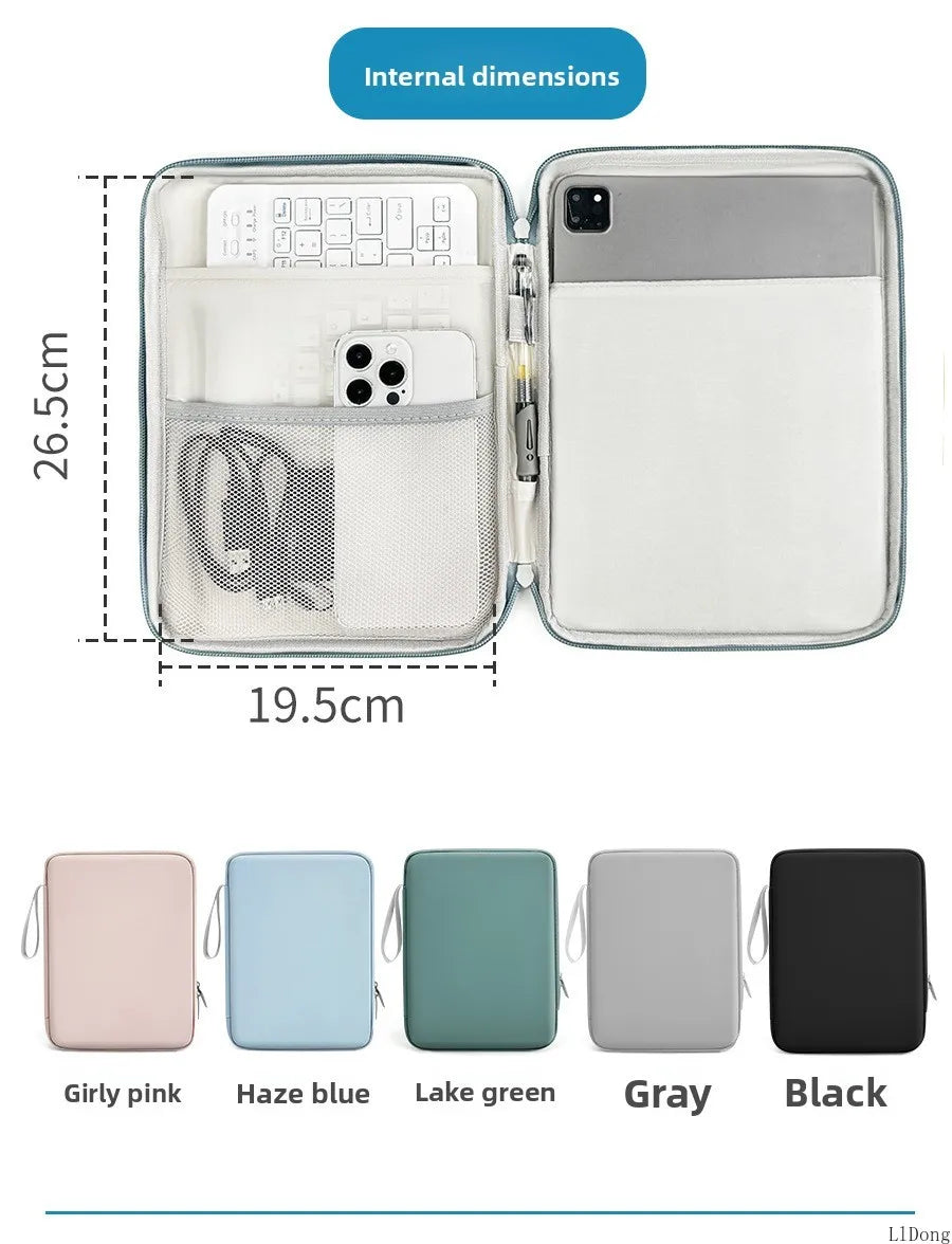 Tablet Cases Bag Sleeve 7.9-12.9 Inch Tablet pouch for IPad air case Pro Samsung Xiaomi Tablet pouch Shockproof  Multi Pockets.
