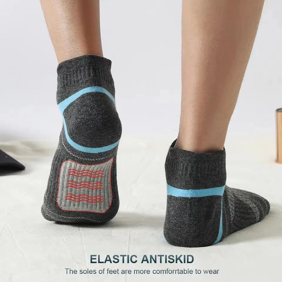 5 Pairs High Quality Socks Men Summer Outdoor Casual Cotton Socks Short Breathable Black Ankle Socks Run Sports Socks Size 38-45.