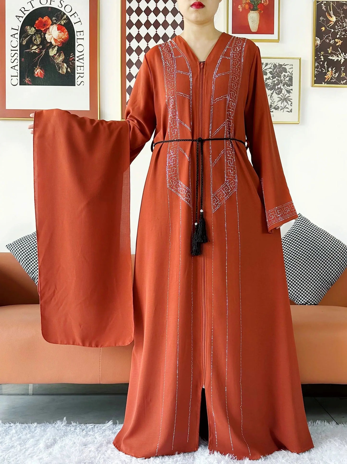 Laxury Design New Women Elegant Dress Chiffon Open Abaya Muslim Women Dress Islamic Clothing Cardigan Abaya Women Muslim Dress