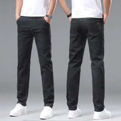 2024 Fashion Men Stretch Loose Straight Jeans Casual Elastic Slim Fit Denim Pants Male Brand Business Trousers Large size 38 40.
