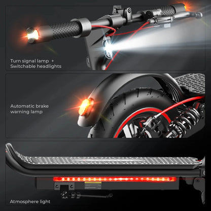 iScooter W7 Foldable Adult Electric Scooter, E-Scooter, 35KM/H Electric Kick Scooter, 650W Skateboards, 36V 10.5Ah Kickboard.