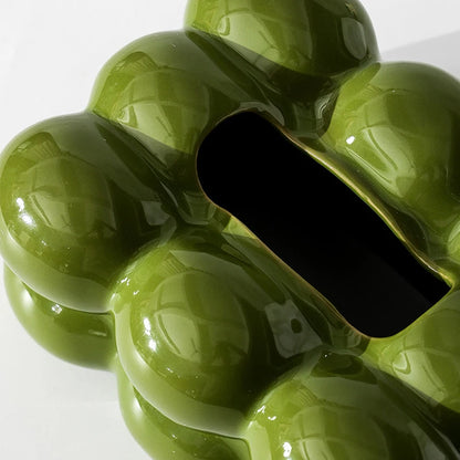 Light Luxury Olive Green Ceramic Tissue Box Bathroom Tissue Box Household Living Room Coffee Table Desktop Ornaments Home Decor.