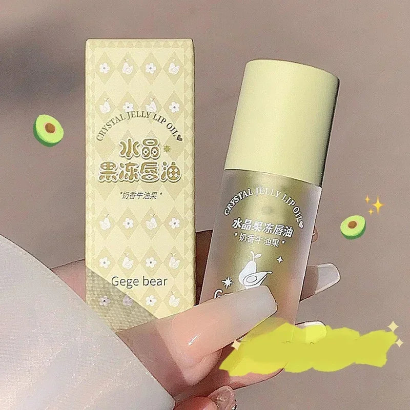 Crystal Jelly Lip Oil Hydrating Plumping Lip Coat Lipstick Moisturizing Mirror Lip Gloss Clear Lip Plumper Cosmetics Makeup.