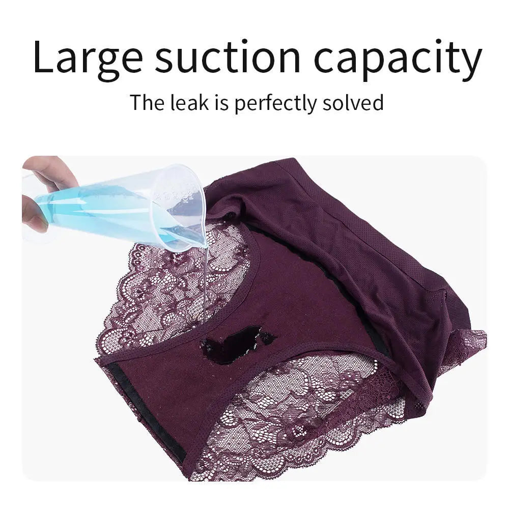 Breathable Menstrual Panties Leak Proof Briefs Women Sexy Lace Cotton Panties Comfortable Physiological Underwear Dropshipping.