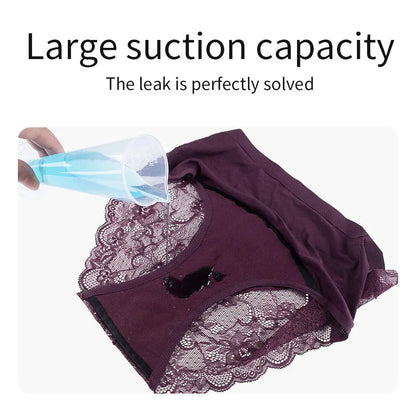 Breathable Menstrual Panties Leak Proof Briefs Women Sexy Lace Cotton Panties Comfortable Physiological Underwear Dropshipping.