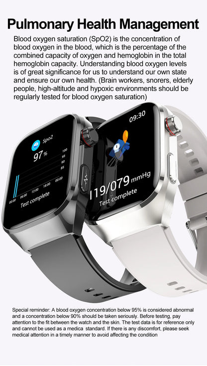 2025 New AI Intelligent Diagnosis ECG+PPG Smartwatch Health Protection Blood Lipids Uric Acid Heart Rate BT Call Smart Watch Men