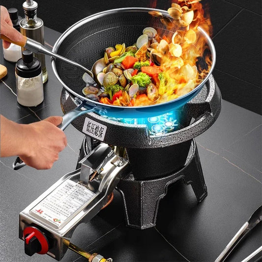 Low-pressure Fierce Fire Gas Stove Commercial Single-hole Liquefied Gas Burner for Hotel Restaurant Energy-saving Gas Cooktop.