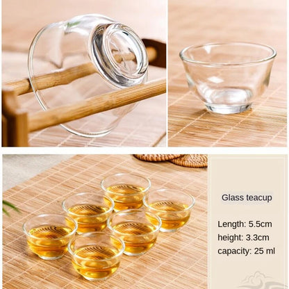 Handmade Dragon Ceramic Tea Cup, Purple Clay Cup, Kungfu Teaset, Small and Large, Tea Accessories, 6 PCs/Pack.