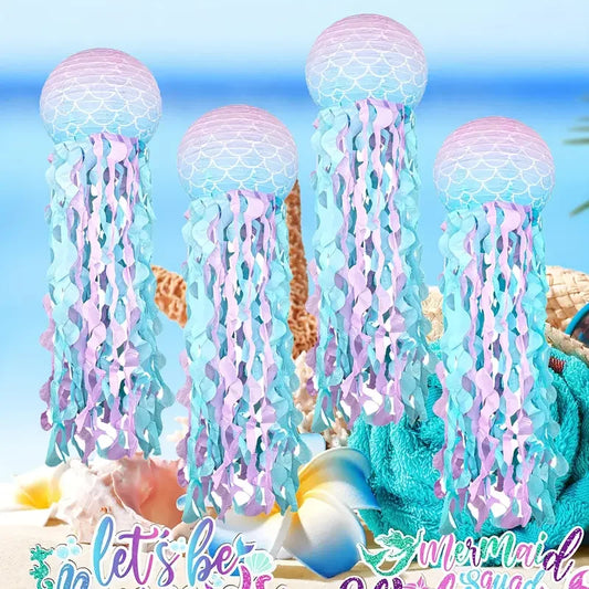 1/6 stücke Meerjungfrau Quallen Papier Laternen Für Meerjungfrau Thema Party Unter Dem Meer Ozean Geburtstag Hochzeit Party Dekorationen.