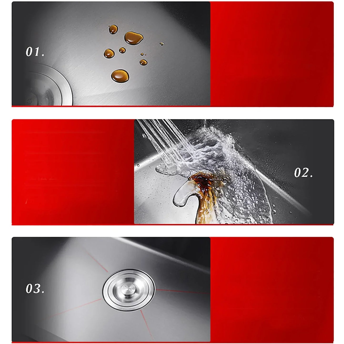 Stainless Steel Sink Kitchen Single Bowl Sink 50 x 45 cm Matte Black with Pipe & Soap Dispenser