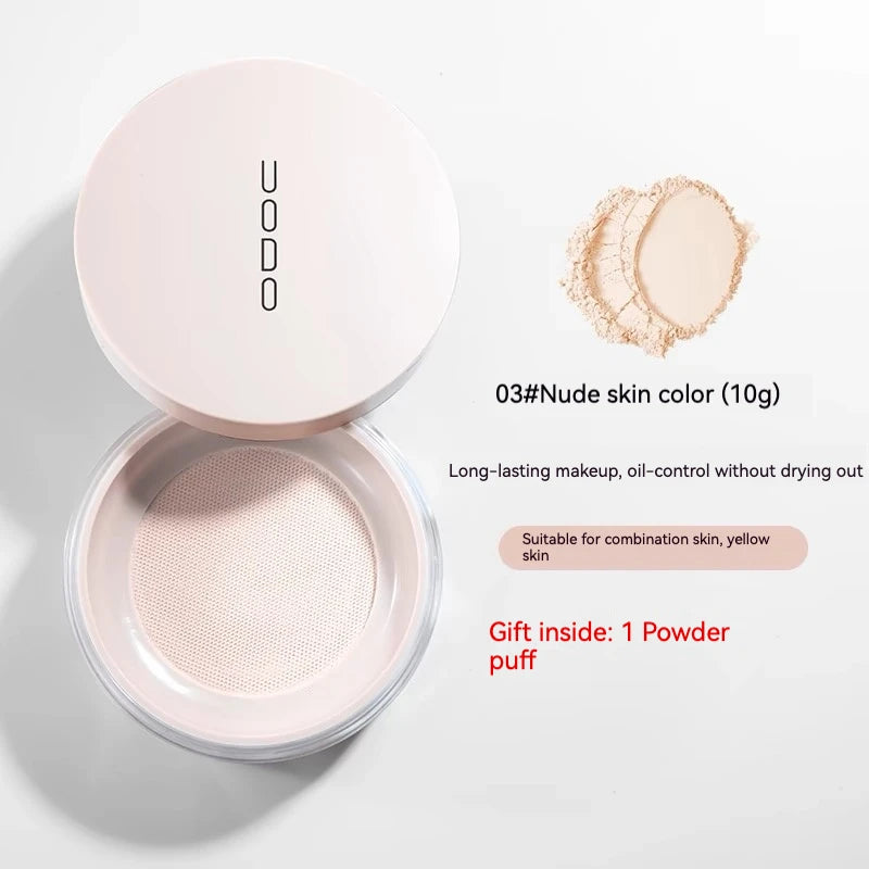 Uodo Loose Powder Makeup Oil Control Dry Skin Long-lasting Setting Foundation Glitter Flagship Genuine Goods Udo