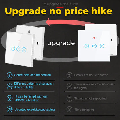 1/2/3 Gang RF433Mhz Wireless Touch Schalter RF Sender Push Button Fernbedienung für Home Led-leuchten Glas panel Wand Schalter.