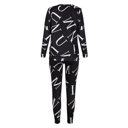 2 Piece Set Women Tracksuit Autumn Winter Warm Letter Top Suits Casual Yoga Set Sweatshirts And Jogging Pants Outfits Sweatpants.