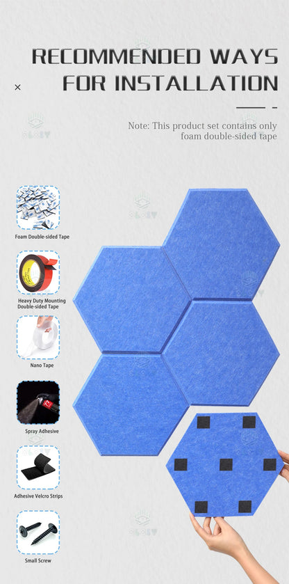 Hexagon 12 Pcs Sound Absorbing Panels Acoustic Wall Absorcion For Home Recording Studio Acoustic Insulator Door Sealing Strip