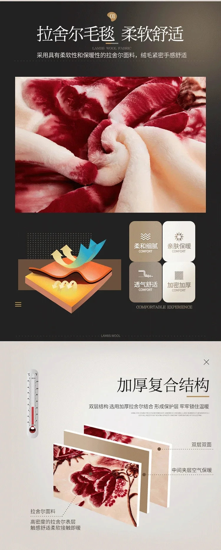 Double layer thickened to 6kg  - et quilt autumn and winter warm fleece wedding  - et cushion bedding.